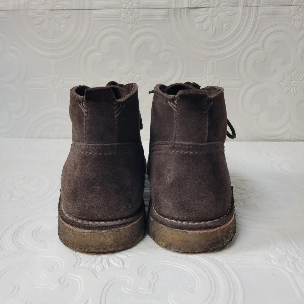 LL Bean Suede Leather Mid Lace Up Boots Gum Sole‎ Size 10 Brown Preppy Classic